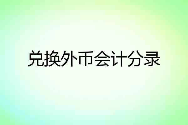 兑换外币会计分录