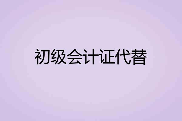 初级会计证代替