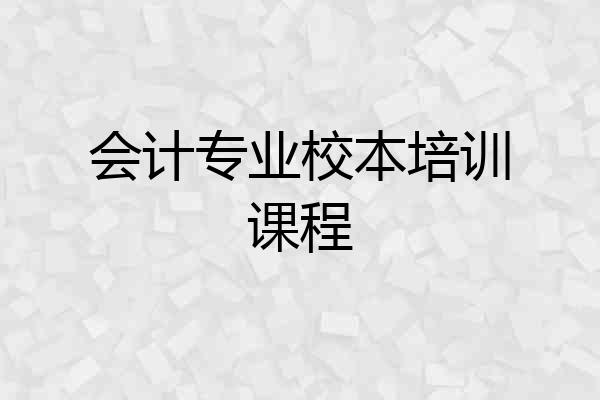 会计专业校本培训课程