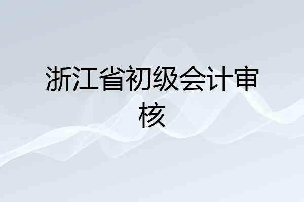 浙江省初级会计审核