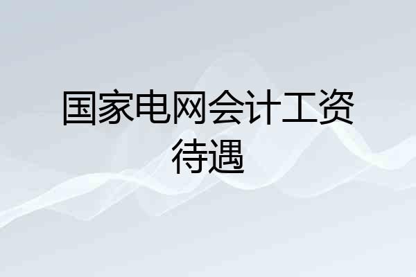 国家电网会计工资待遇