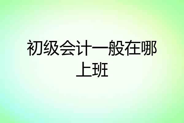 初级会计一般在哪上班