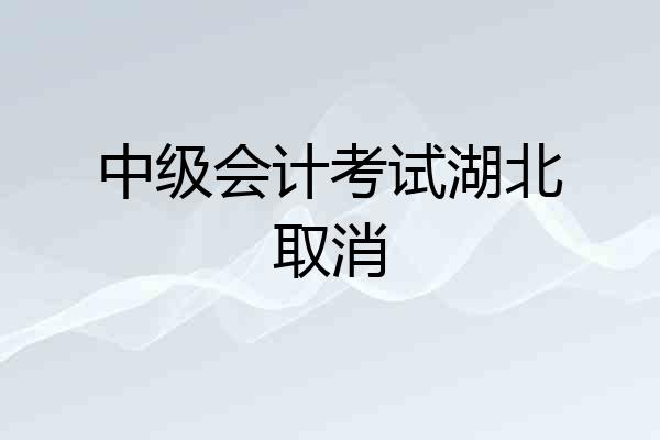 中级会计考试湖北取消