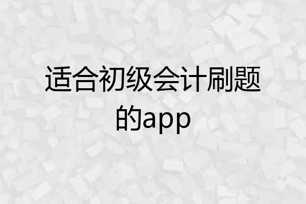 适合初级会计刷题的app