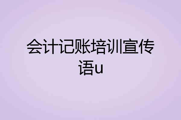 会计记账培训宣传语u