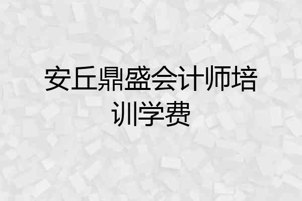 安丘鼎盛会计师培训学费