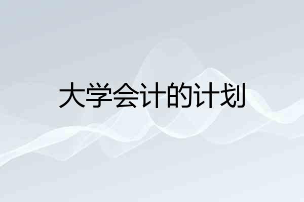 大学会计的计划