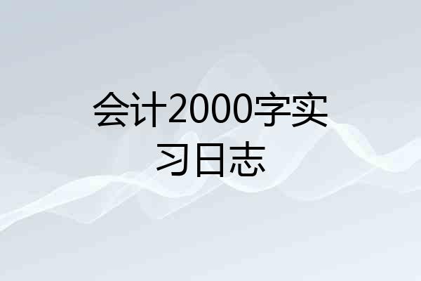 会计2000字实习日志