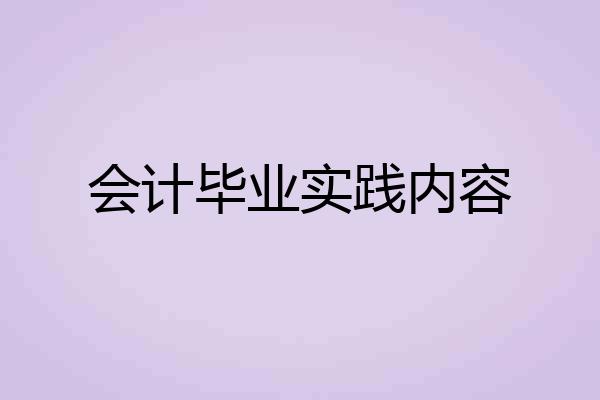 会计毕业实践内容