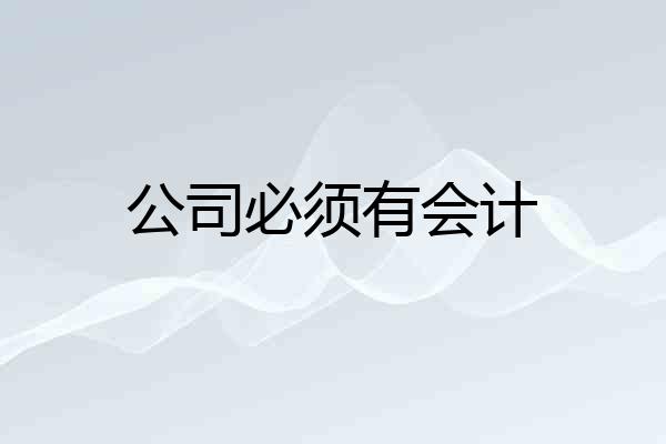 公司必须有会计