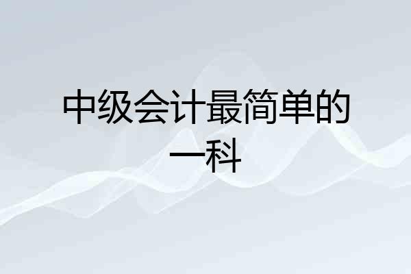 中级会计最简单的一科