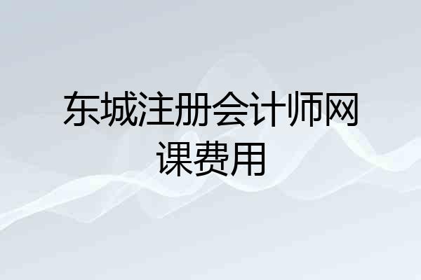 东城注册会计师网课费用