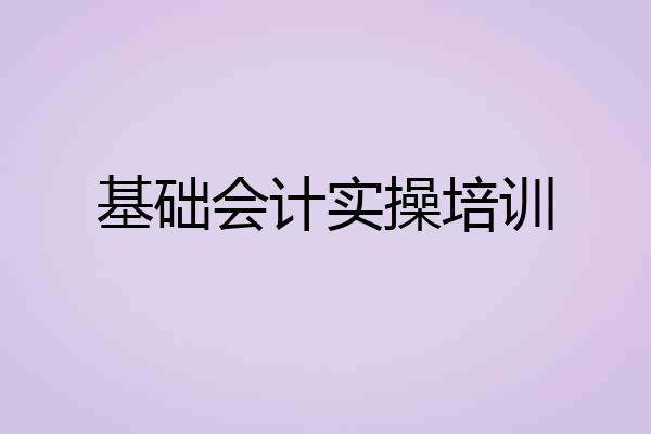 基础会计实操培训