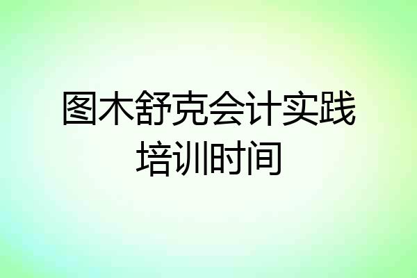图木舒克会计实践培训时间