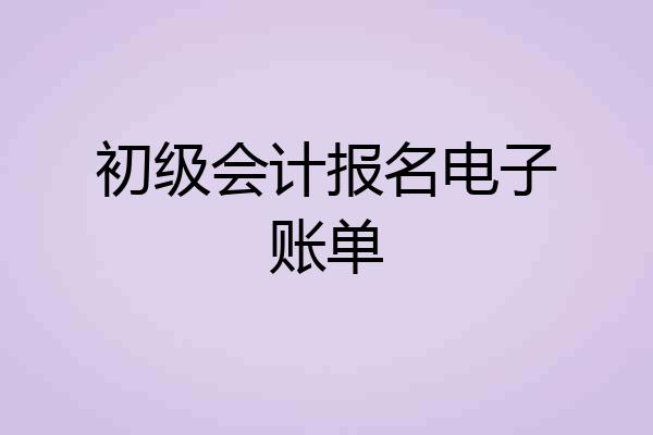 初级会计报名电子账单