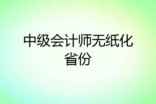 中级会计师无纸化省份