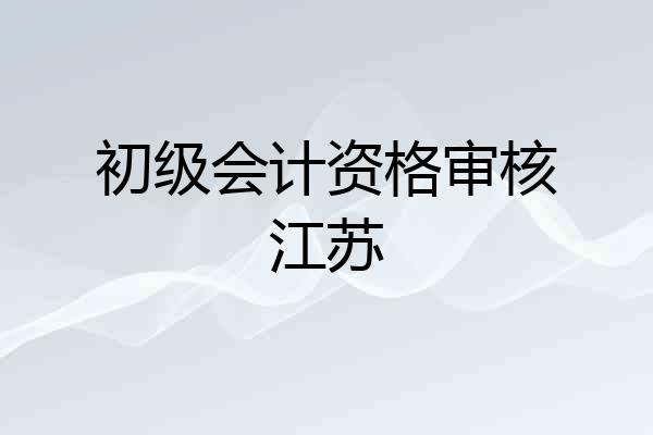 初级会计资格审核江苏