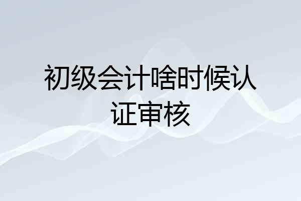 初级会计啥时候认证审核