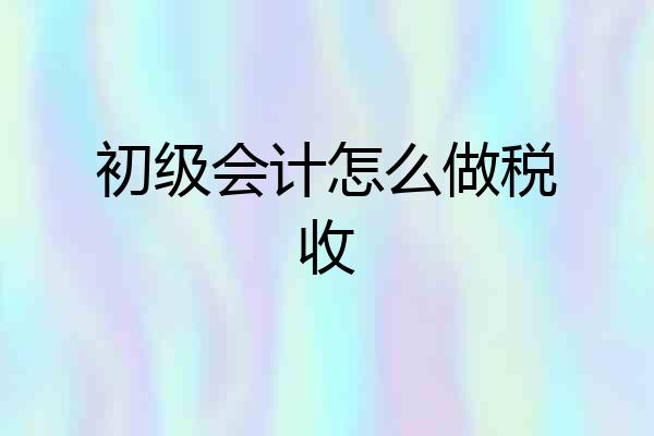 初级会计怎么做税收