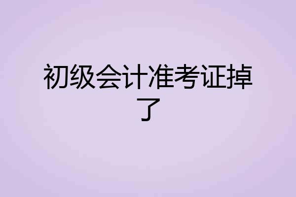 初级会计准考证掉了