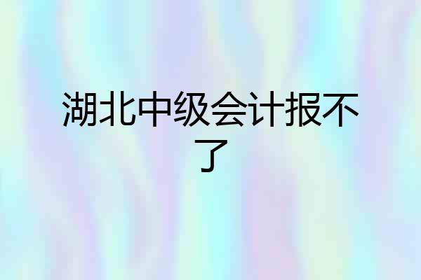 湖北中级会计报不了