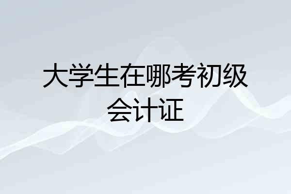 大学生在哪考初级会计证