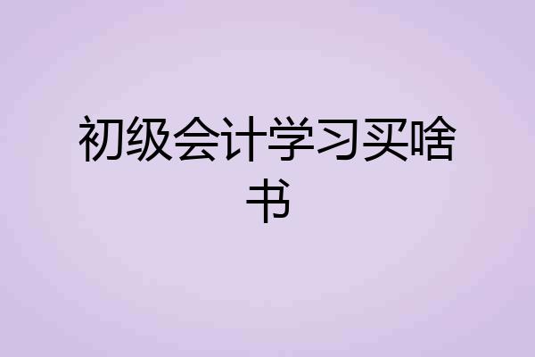 初级会计学习买啥书