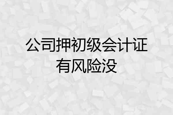 公司押初级会计证有风险没