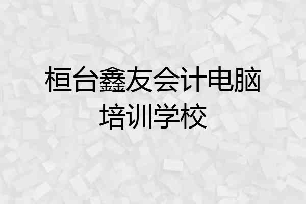 桓台鑫友会计电脑培训学校