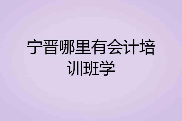 宁晋哪里有会计培训班学