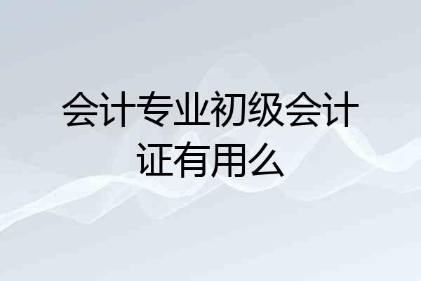 会计专业初级会计证有用么