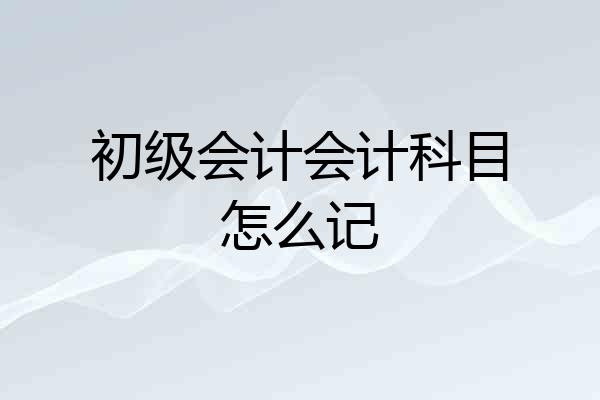 初级会计会计科目怎么记
