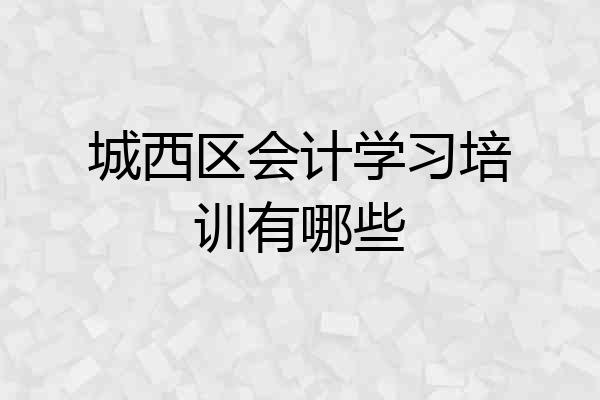 城西区会计学习培训有哪些