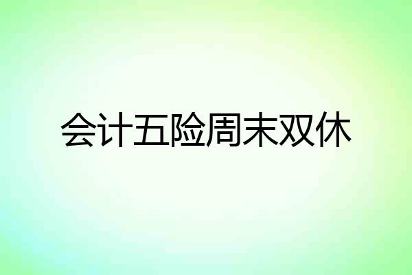 会计五险周末双休