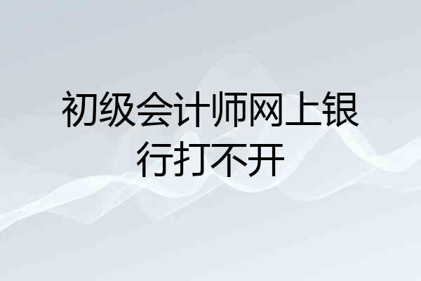 初级会计师网上银行打不开