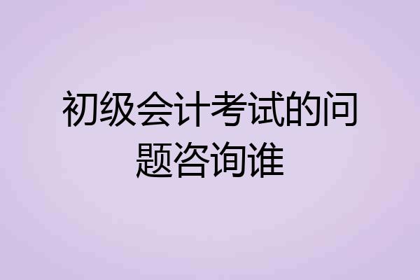 初级会计考试的问题咨询谁