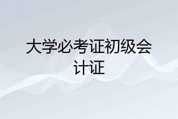 大学必考证初级会计证