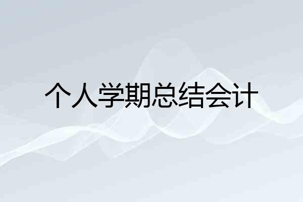 个人学期总结会计