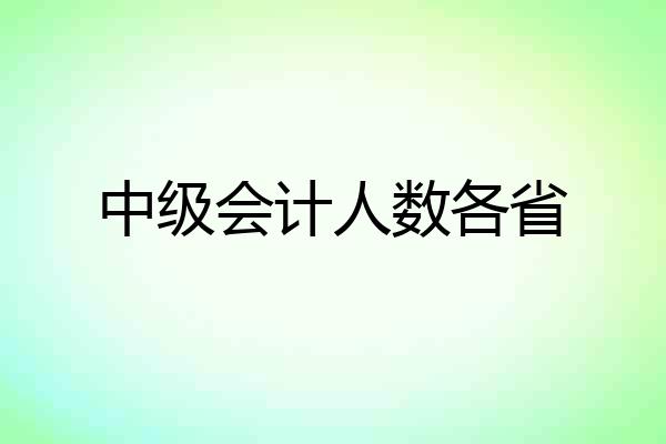 中级会计人数各省