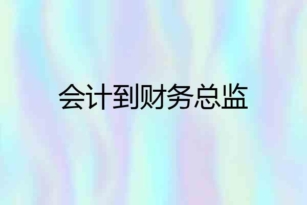会计到财务总监