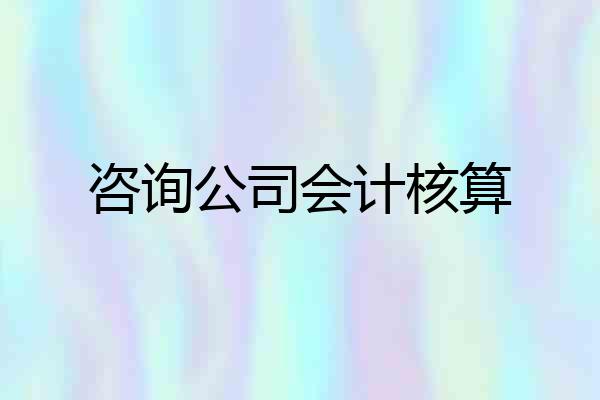 咨询公司会计核算