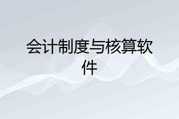 会计制度与核算软件