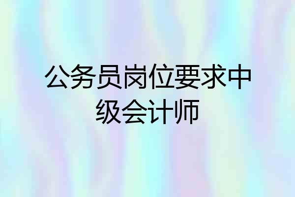 公务员岗位要求中级会计师