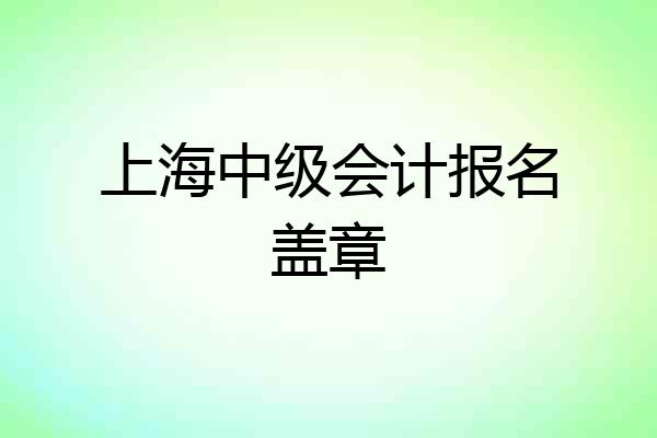 上海中级会计报名盖章