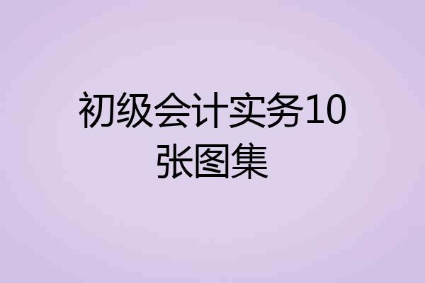 初级会计实务10张图集
