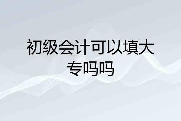 初级会计可以填大专吗吗