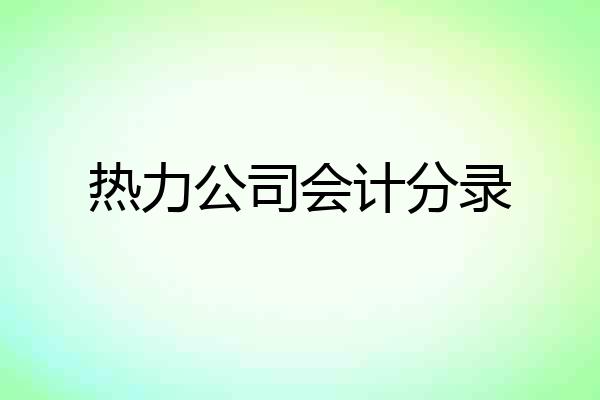 热力公司会计分录