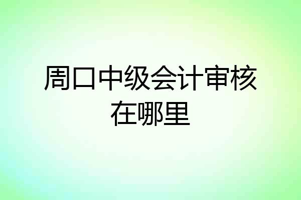 周口中级会计审核在哪里
