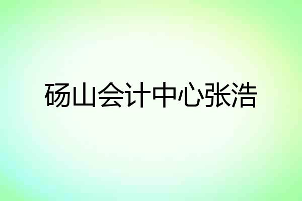 砀山会计中心张浩