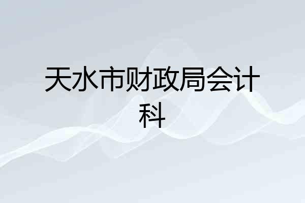 天水市财政局会计科